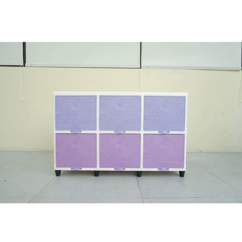 LEMARI PLASTIK CLUB TRIPLE FLIP SUSUN 2 - LEMARI SERBAGUNA 6 PINTU