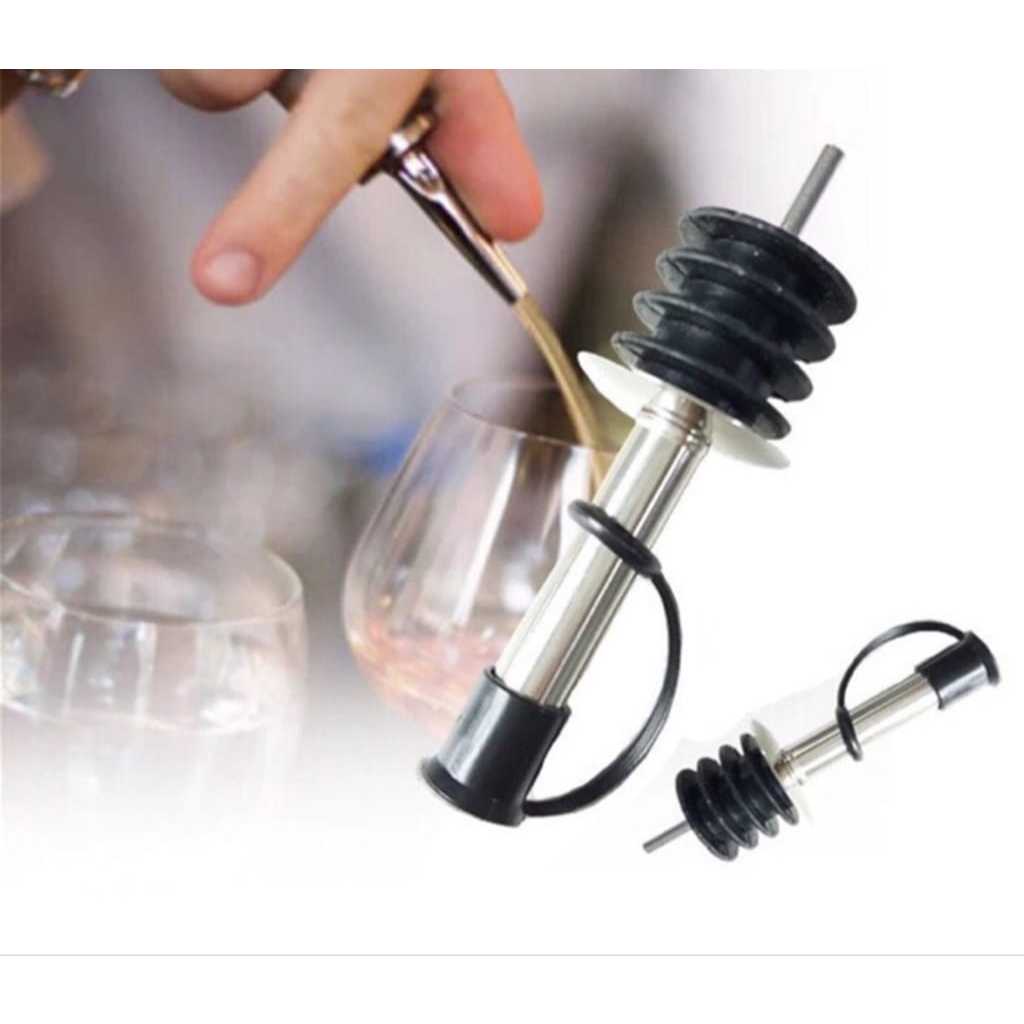 Tutup botol stainless dengan seal karet pourer botol kecap dan olive oil multifungsi