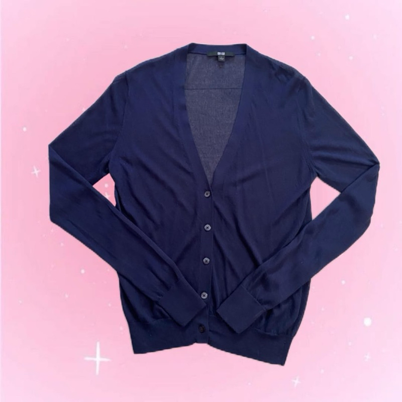 PRELOVED CARDIGAN UNIQLO BIRU TUA