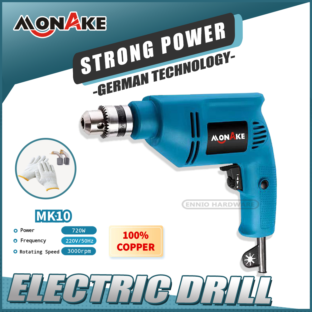 STRONG POWER MESIN BOR KAYU BESI 10MM JLD BOR 10MM BOLAK BALIK BOR 10 MM VARIABLE SPEED MESIN BOR 10