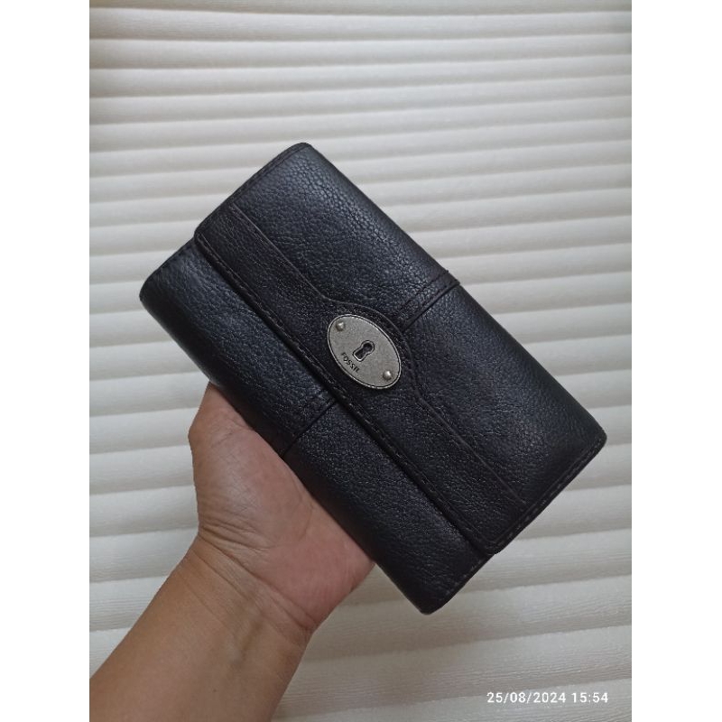 (NETT fullpayment) Dompet Fossil maddox/marlow 3fold hitam preloved