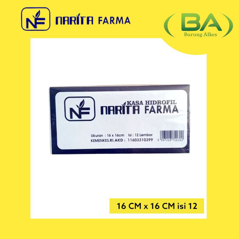 Kasa Narita 1 Box isi 12 Lembar   Kasa Steril Narita Farma  Kasa Hidrofil