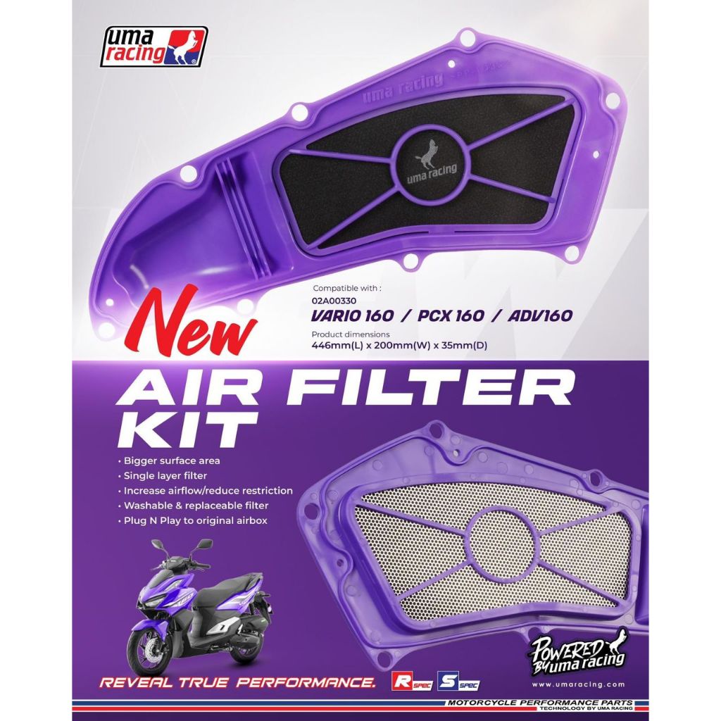 FILTER UDARA UMA RACING VARIO 160 / PCX 160 / ADV 160