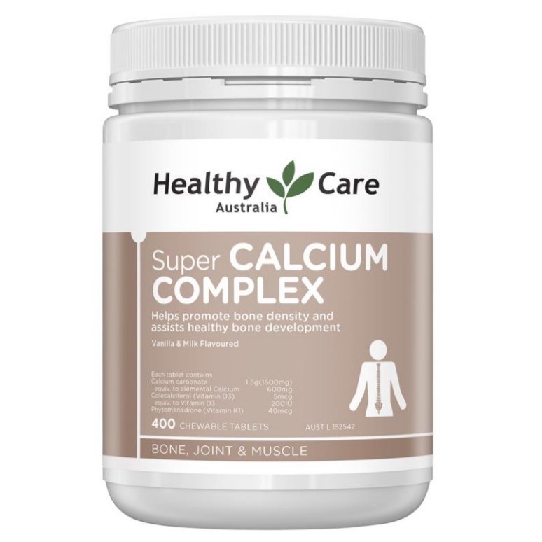 Healthy Care Super Calcium Complex + Vitamin D isi 400 chewable tablet 400 capsules