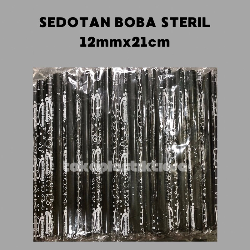 Sedotan Boba Steril Runcing / Sedotan Besar Hitam [FOODGRADE]