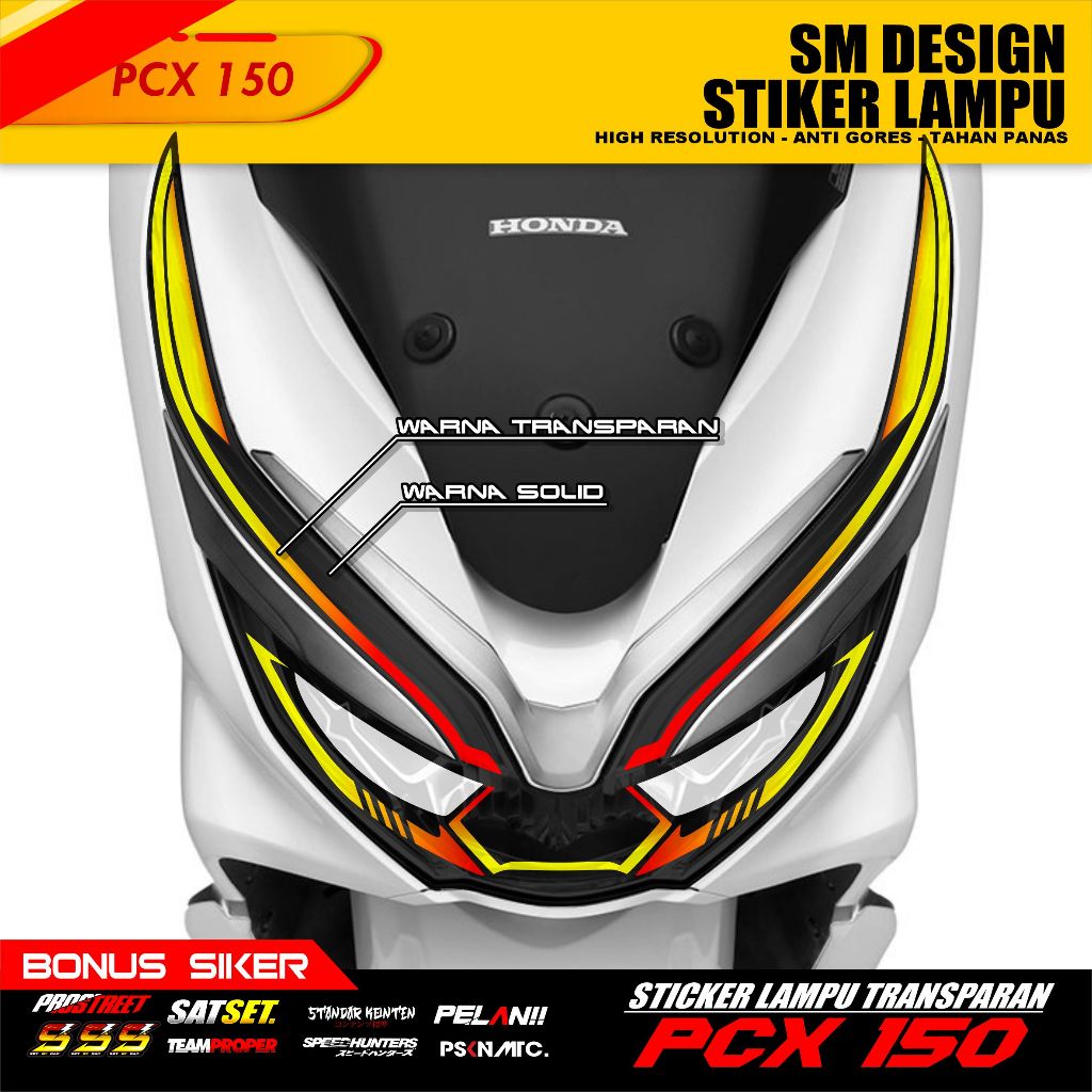 Sticker Variasi Lampu Alis Motor PCX 150 - Stiker Mata Lampu PCX