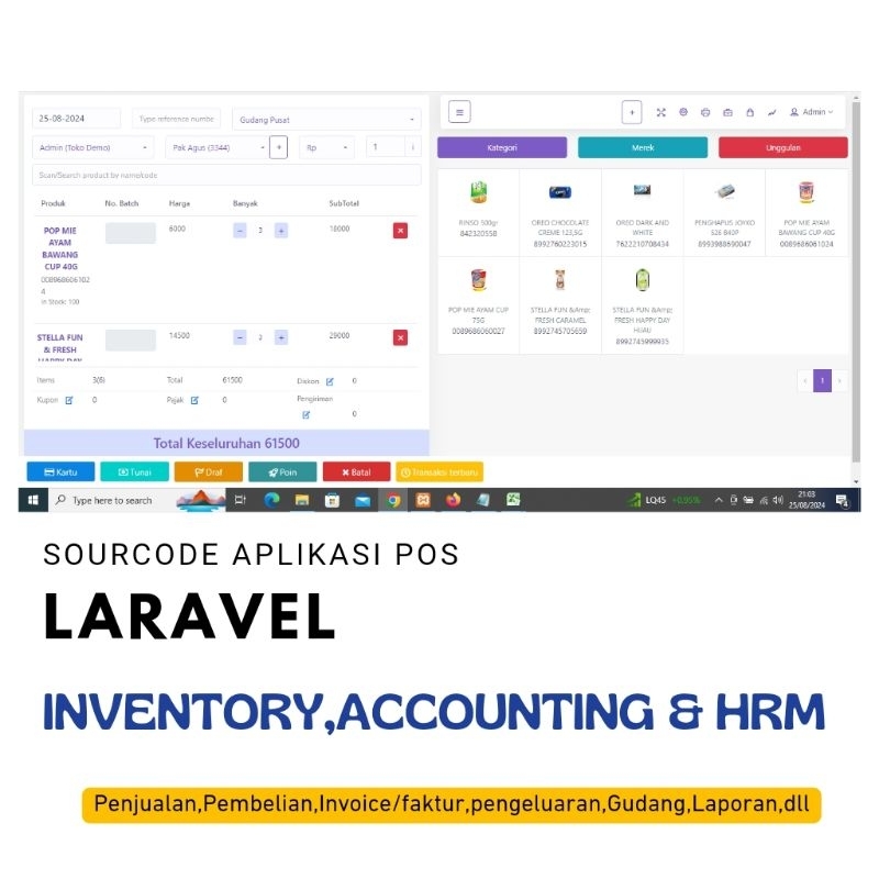 Sourcode Aplikasi Pos Penjualan Kasir Management Inventory Laravel Pos Web Online/Aplikasi Kasir Web