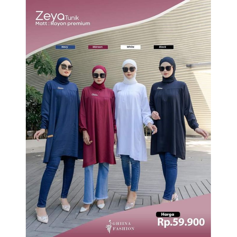 ZEYA TUNIK BAHAN RAYON PREMIUM ORI GHINA FASHION COD ✔️