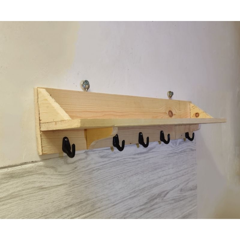 Rak kayu Ambalan Gantungan kunci baju rak cupang