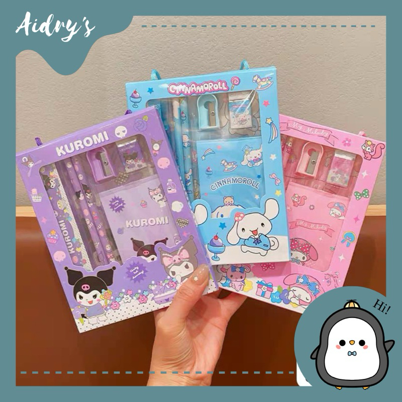 

❤️ AIDRY’SLOVE ❤️ PENSIL SET SANRIO | SET STATIONARY PAKET ALAT TULIS ANAK SEKOLAH SANRIO | PENSIL SET KUROMI