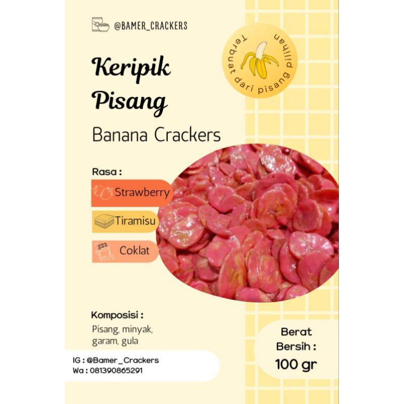 

kripik pisanng rasa stroberi isi 100gr