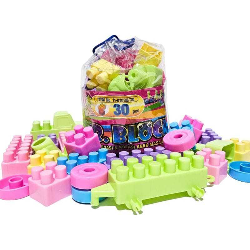 Mainan Motorik Anak DIY Menyusun Balok Mr Block Isi 30PCS 01030 30 | | Mainan Edukasi Anak Bongkar P