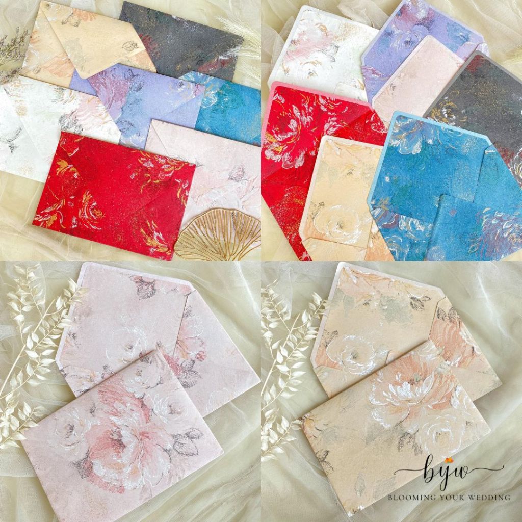 

A5 amplop bunga floral warna Amplop Motif bunga cantik Aesthetik Amplop wedding keepsake amplop property wedding keepsake murah
