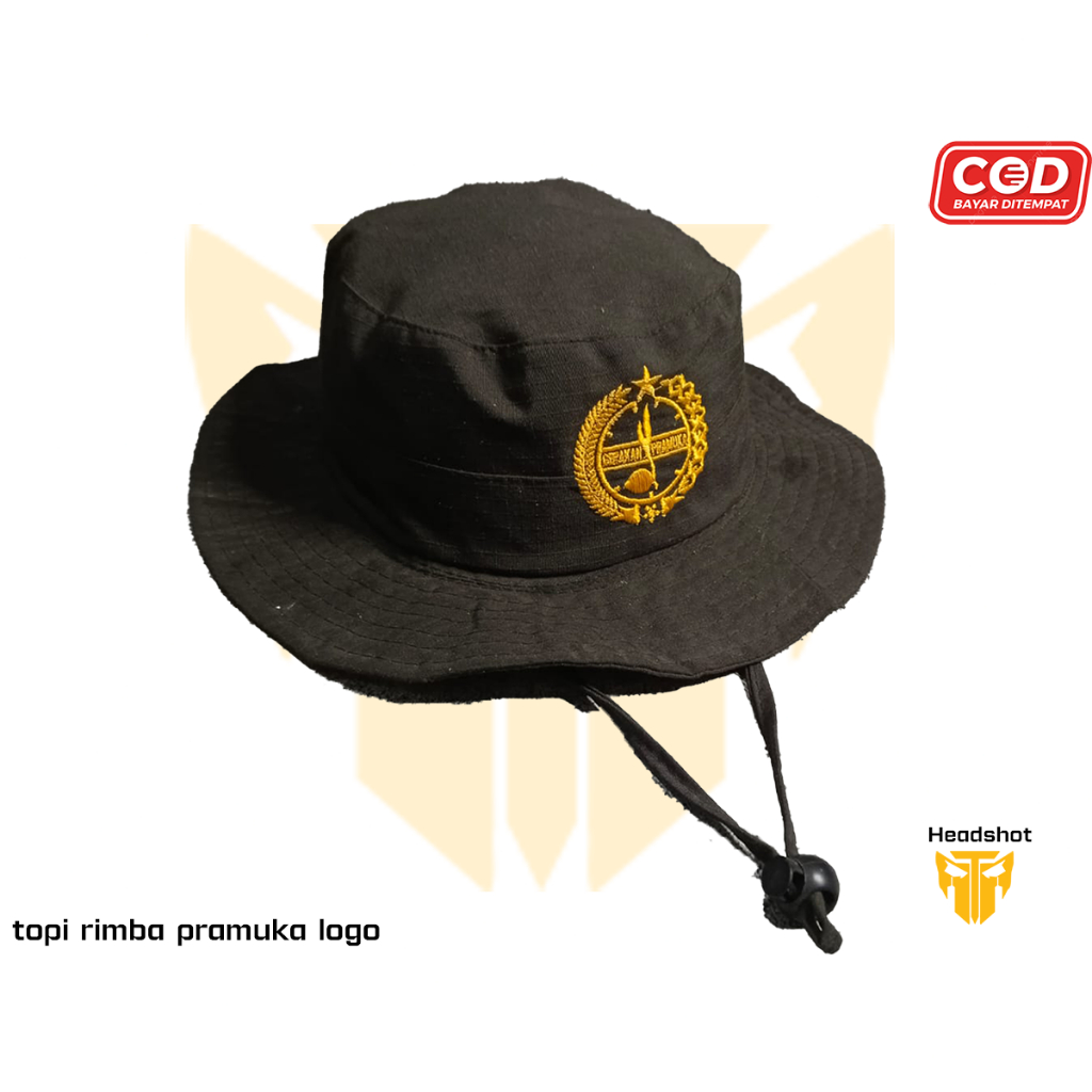 Topi Rimba Pramuka Logo - Topi Pramuka Coklat Rimba - Topi Logo Pramuka Coklat
