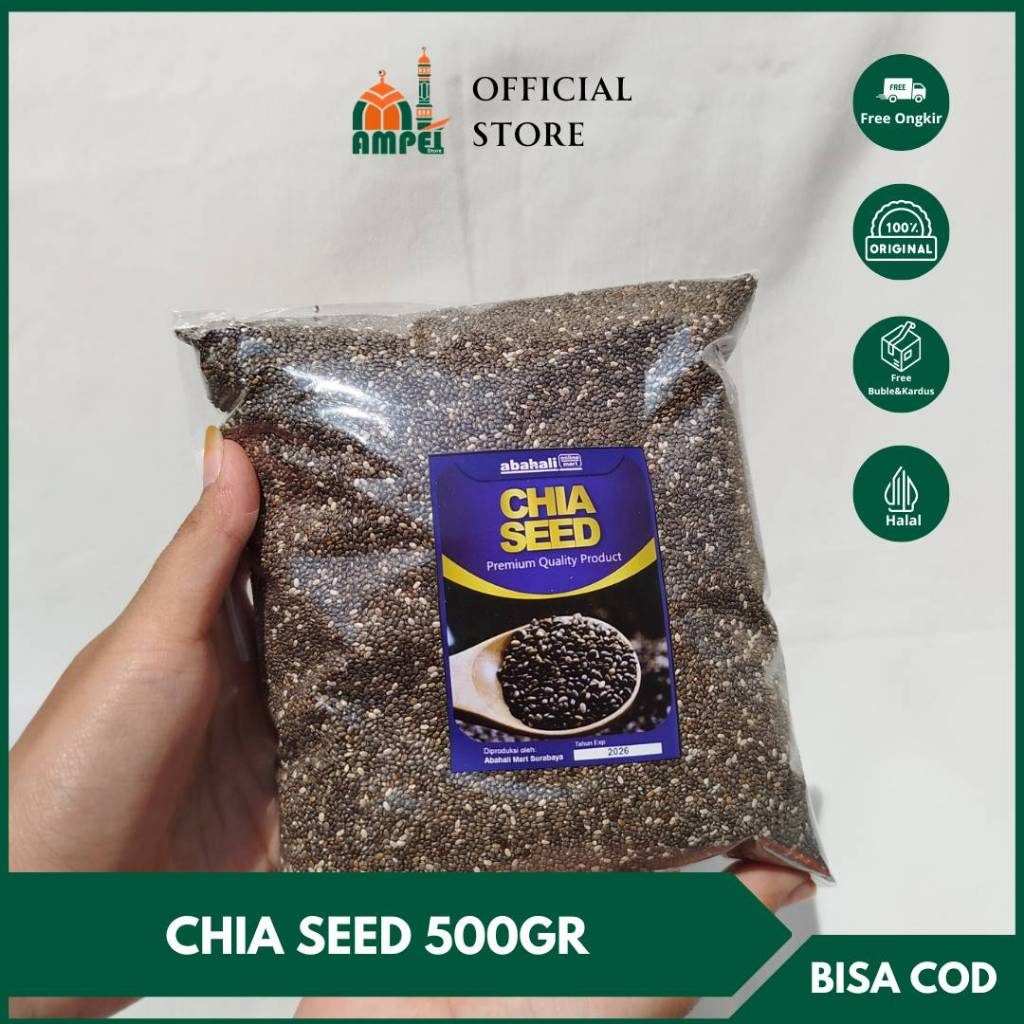 

Black Chia Seed Organic 500gr dari Mexico Kaya Omega 3, Antioksidan, Lebih Kaya Dari Almond Salmon