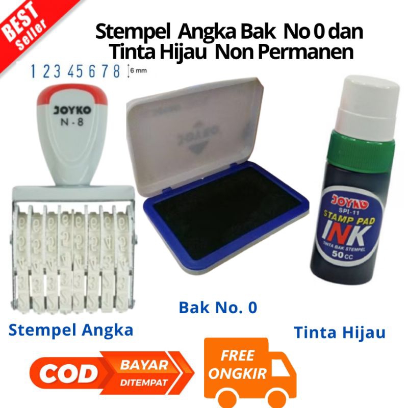 

RB [N8] BAYAR DI TEMPAT Paket Stempel 8 Angka N8 Bak Stempel dan Tinta Non Permanen Nomor Number