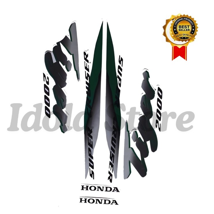 Striping Sticker Tiger 2000 Hijau Silver Motor Stiker Sticker Striping Standart Ori Tiger 2000