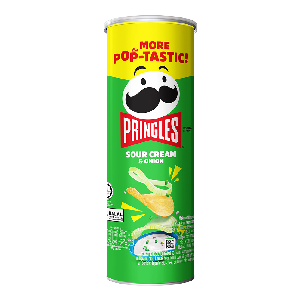 

Pringles Keripik Kentang Sour Cream & Onion Kaleng 102 g