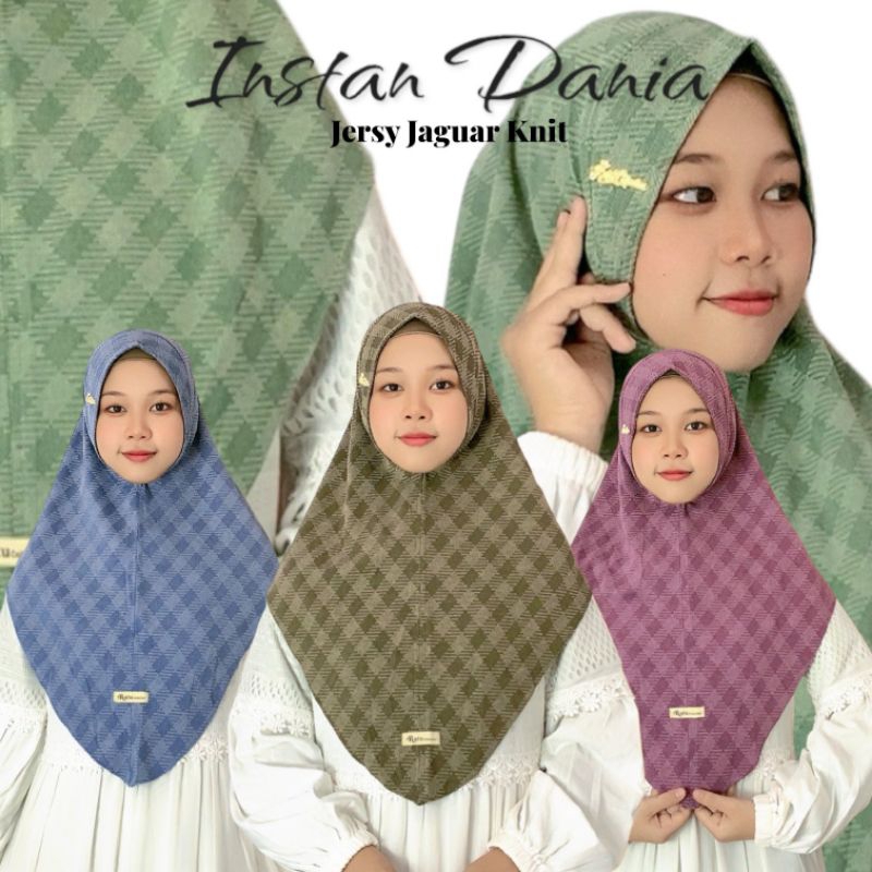 Jilbab Instan Pet Sabit Jaguar Knit/Bergo Instan Pet Motif Tania