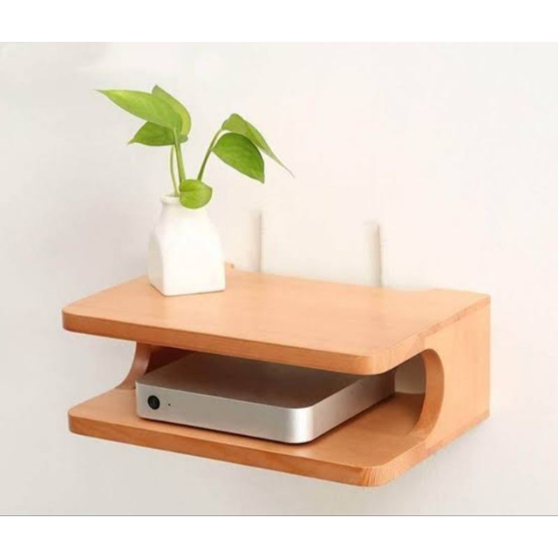 Rak router wifi dinding minimalis Rak resiver setop box kayu