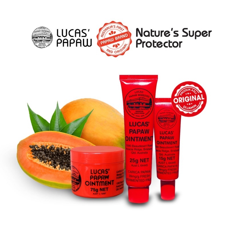 【COD ORI】LUCAS PAPAW Ointment 25/75g / Pure Pawpaw Lip Balm / Pelembab Bibir