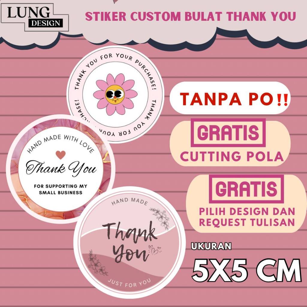 

[ 5 x 5 CM] CETAK STIKER LABEL KEMASAN THANKYOU / STICKER CUSTOM BULAT LOGO THANK YOU FOR ORDER / STIKER TERIMA KASIH LABEL MAKANAN KUE CATERING KOTAK MAKAN BOTOL MINUM