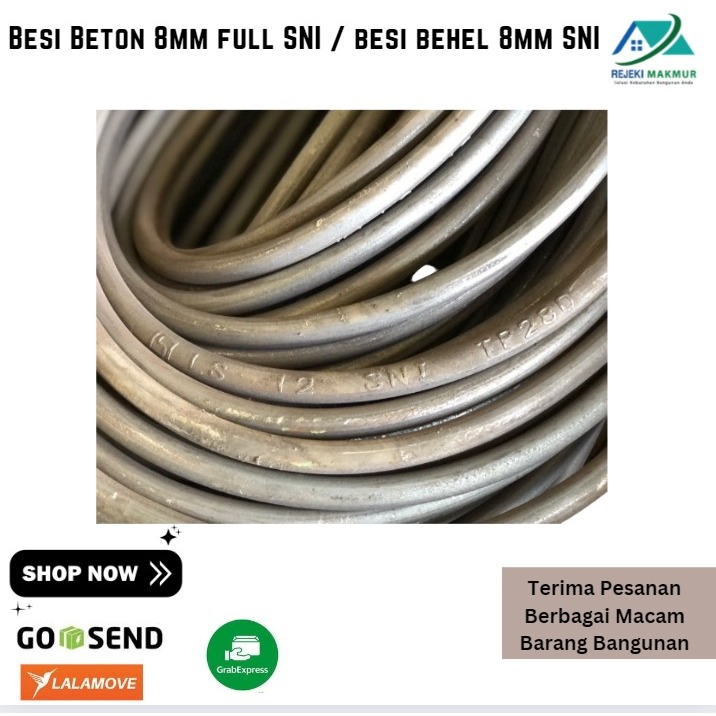 Besi Beton 8mm full SNI / besi behel 8mm SNI