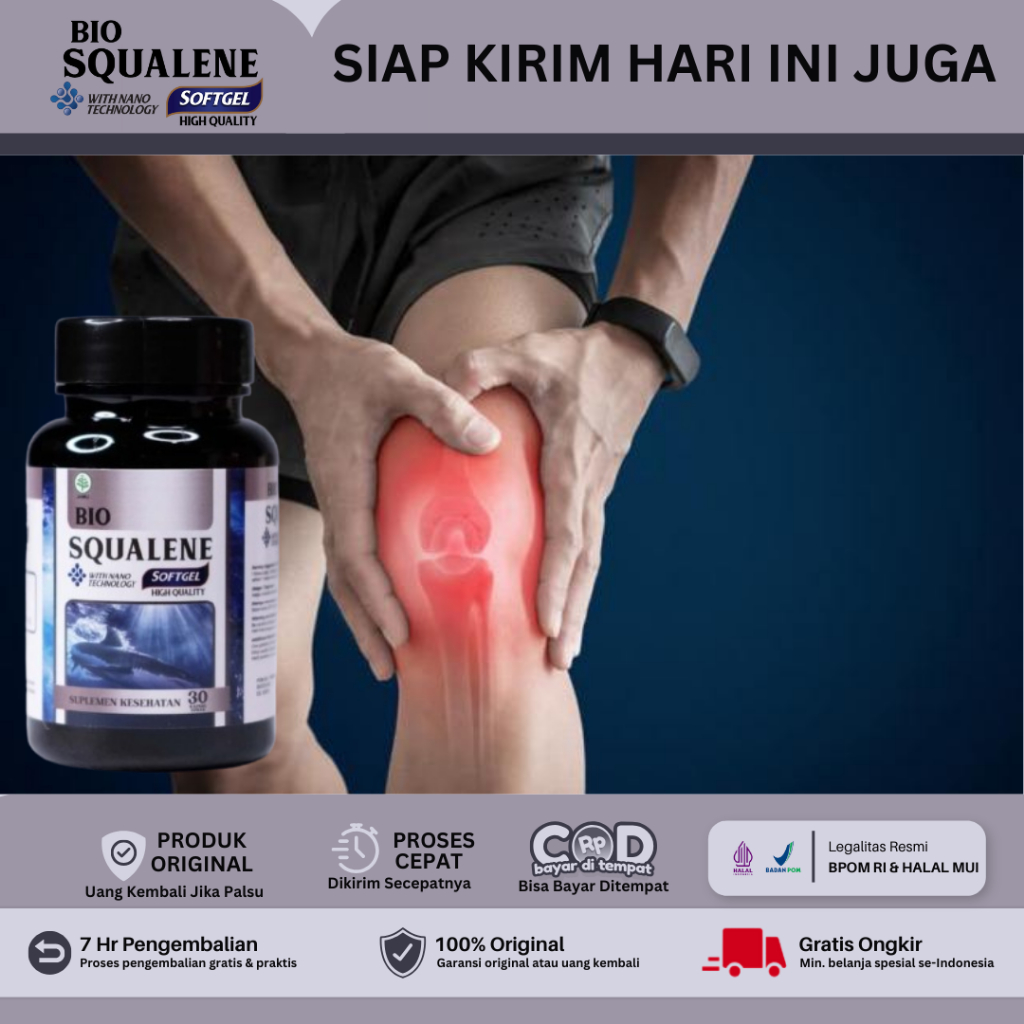 Bio Squalene - obat pelumas sendi tulang, nyeri sendi dan lutut, otot kaku, vitamin tulang sendi lut