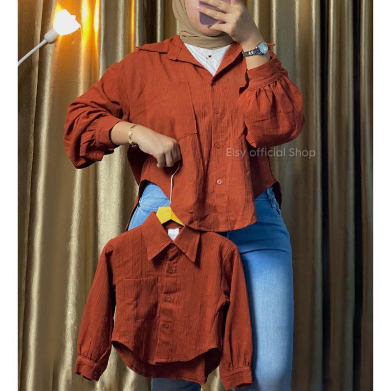 Kemeja Olivia Couple Ibu Anak / Baju Couple Ibu Dan Anak Perempuan / Atasan Couple Mom Dan Kids / Tu