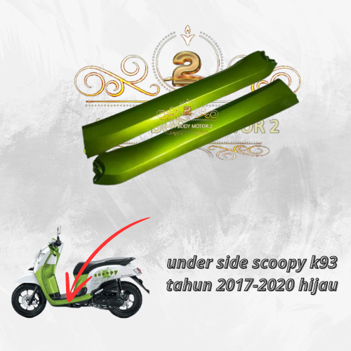 COD-under side body bawah scoopy k93 2017 sampai 2020 warna hijau satu set kanan kiri merk abs