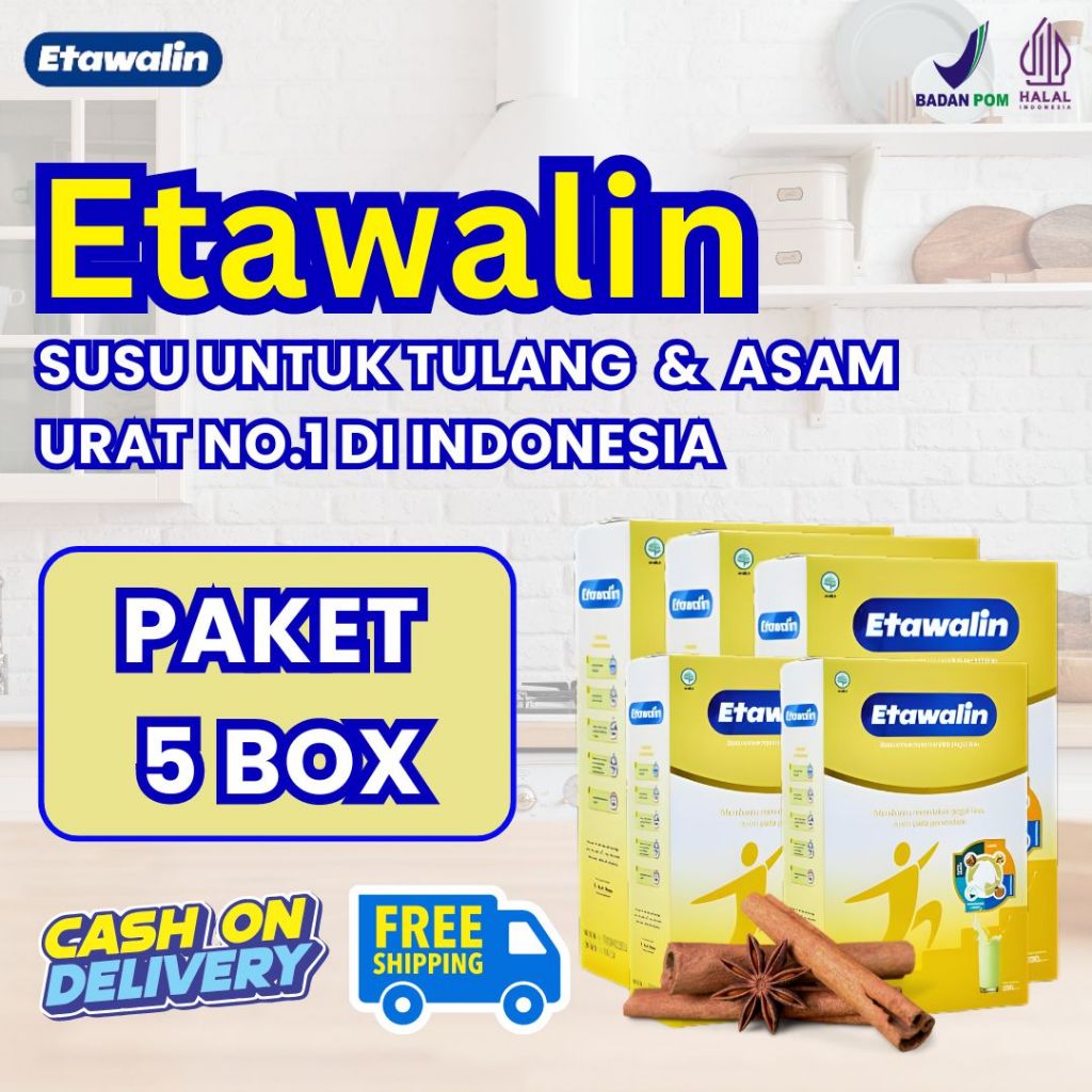 

[Paket 5 Box] Susu Etawalin Asli - Susu Etawa Bubuk Atasi Nyeri Pinggang Tulang Sendi Lutut Rematik dan Asam Urat Aman Alami Halal BPOM Isi 200 gr