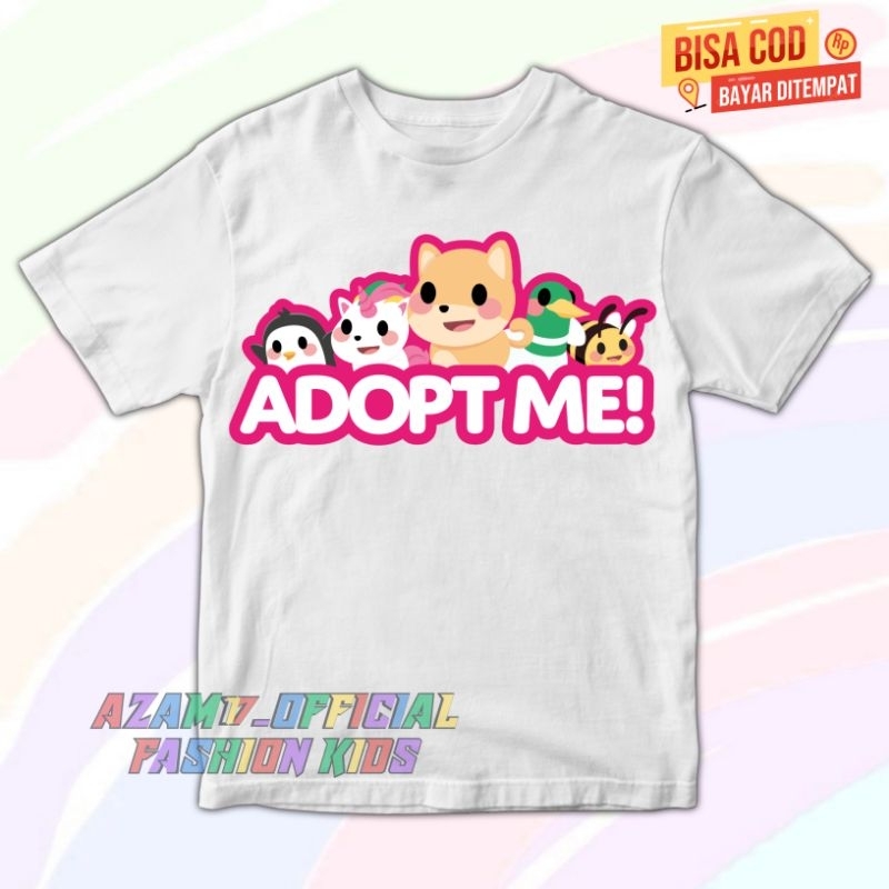 (BISA COD) Kaos Anak Baju Anak Roblox Adopt Me Free Nama / Kaos Tshirt Anak Game Adopt Me Roblox