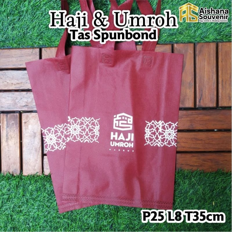 

Tas Spunbond Souvenir Umroh dan Haji Ready Stock Uk P25 L8 T35cm