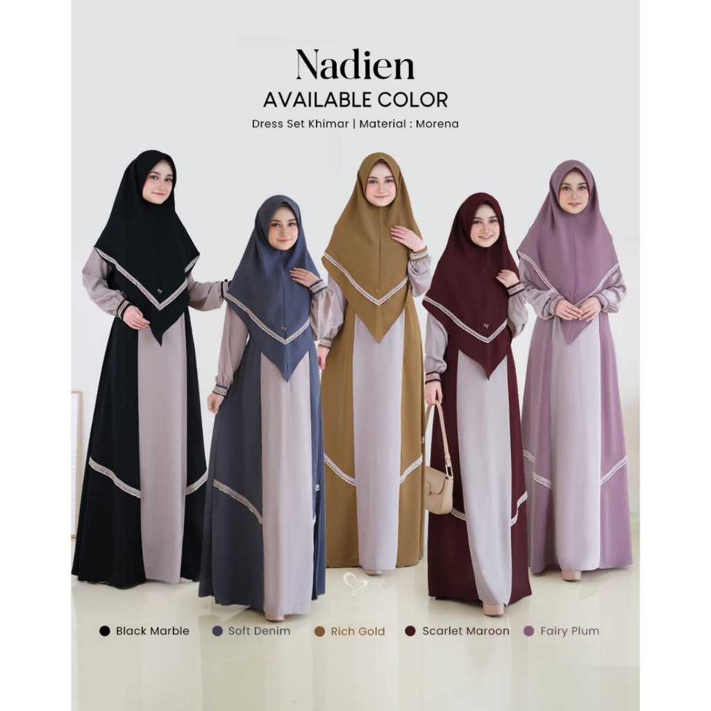 Nadien Dress By Salvina Hijab| Salvina Hijab  | Dress Polos | Dress  Set | Gamis Polos