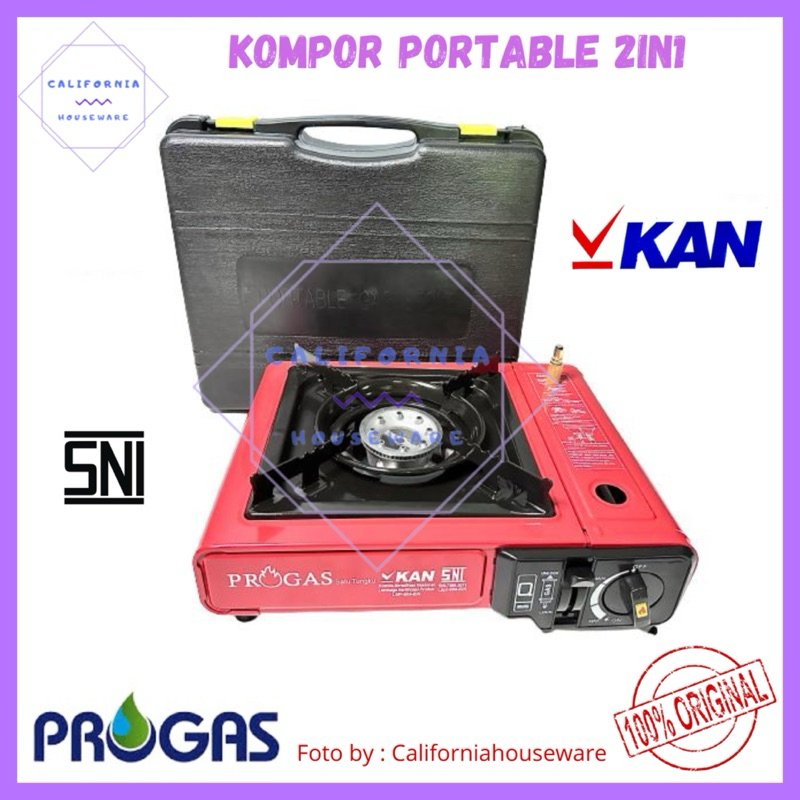 KOMPOR PORTABLE PROGAS 2IN1 / KOMPOR PROGAS PORTABLE / KOMPOR PORTABLE 2IN1