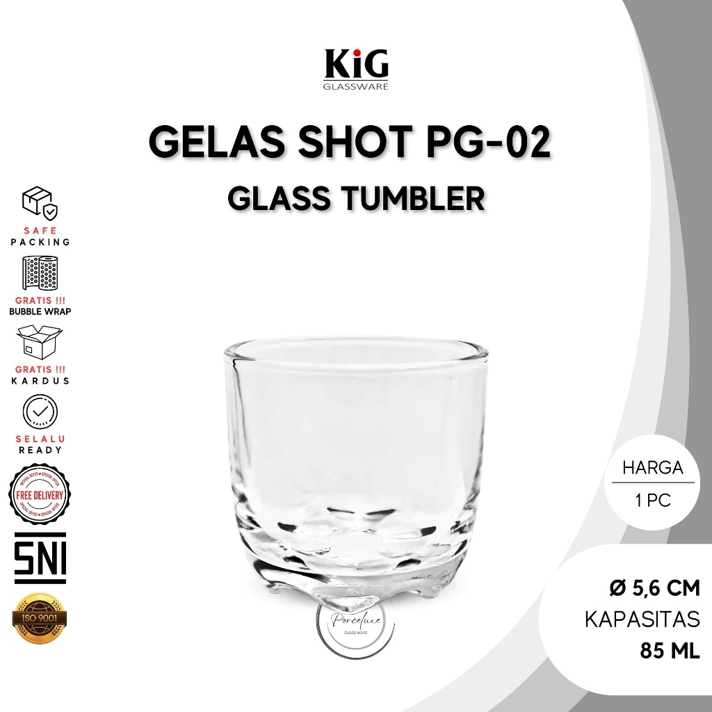 Kedaung Gelas Sloki Kaca PG-02 80 ml Mini Shot Glass Cangkir Bening Soju Liquor Cocktail Aesthetic
