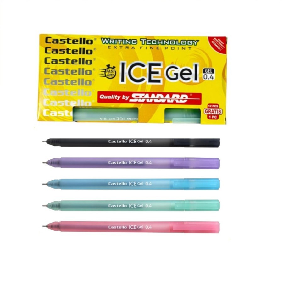 

1 LSN / 12 PCS Standard Pen - Castello Ice Gel 0.4 (Pulpen, Pena, Ball)