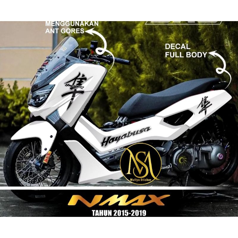 decal nmax Old Full Body Motif Hayabusa Putih