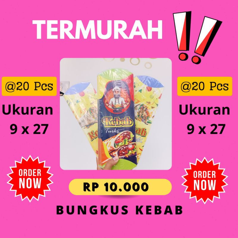 

TERMURAH CUCI GUDANG‼️BUNGKUS KEBAB 9 X 27 ISI 20 PCS BAGUS DAN TEBAL