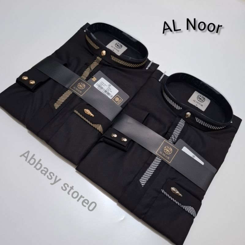 Koko Ori AL Noor khusus hitam lengan panjang manset/ kemko Koko Arzun Alraz Alwaseel Al Noor