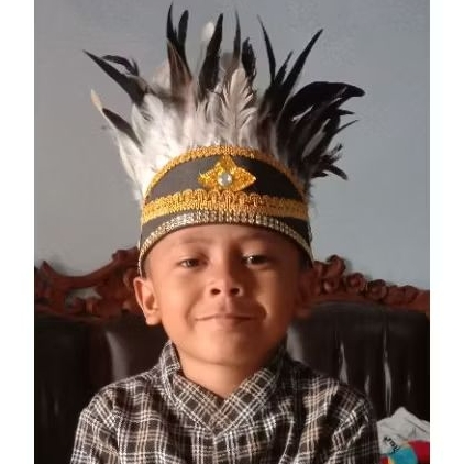 MAHKOTA BULU DAYAK/HIASAN KEPALA/TOPI BULU DAYAK