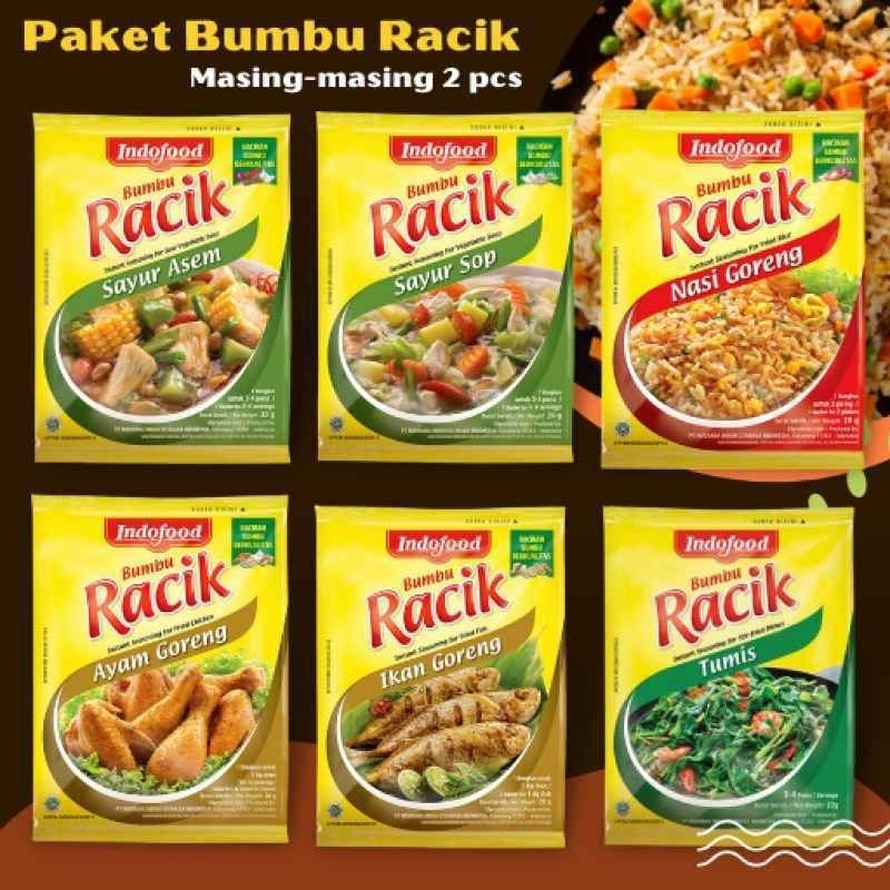 

Bumbu racik indofood 1 Renceng isi 10 Pcs Varian AYAM GORENG | SAYUR ASEM | IKAN GORENG | NASI GORENG