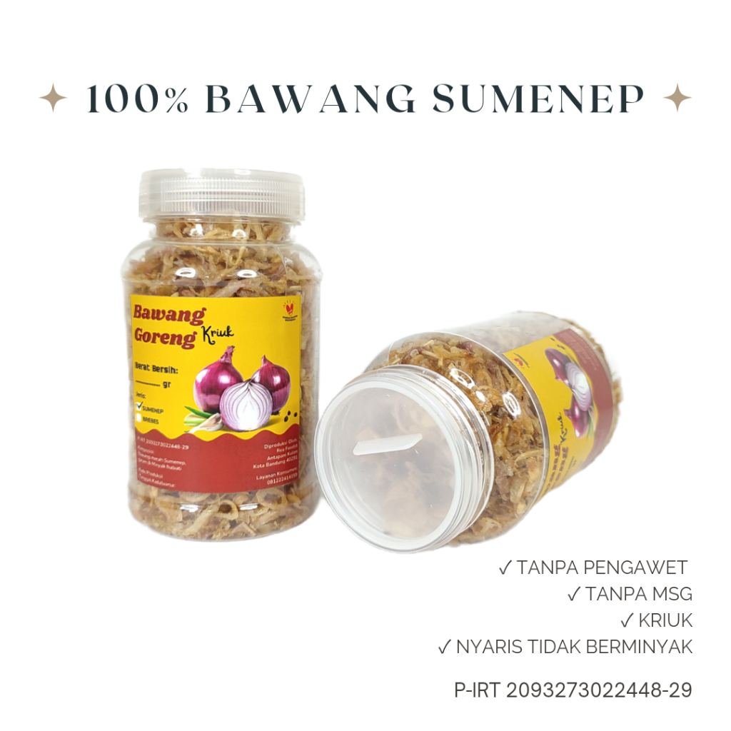 

Bawang Goreng Asli Sumenep Super/Premium 100 Gram