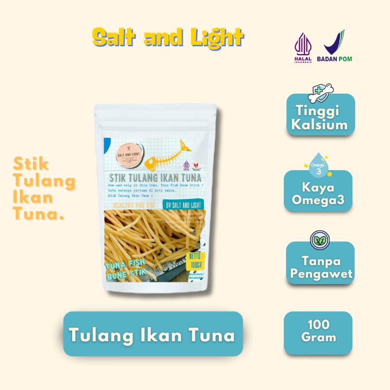 

Stik Tulang Ikan Tuna Halal Maluku - Salt and light - 100Gr Ikan Tuna Asli Ambon