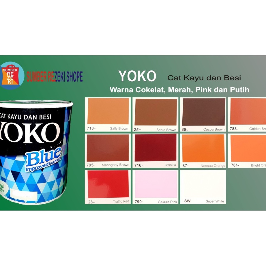 

DIJAMIN ORI Cat Minyak BesikayuPlastik Warna CoklatMerahPinkPutih YOKO Avian Brands