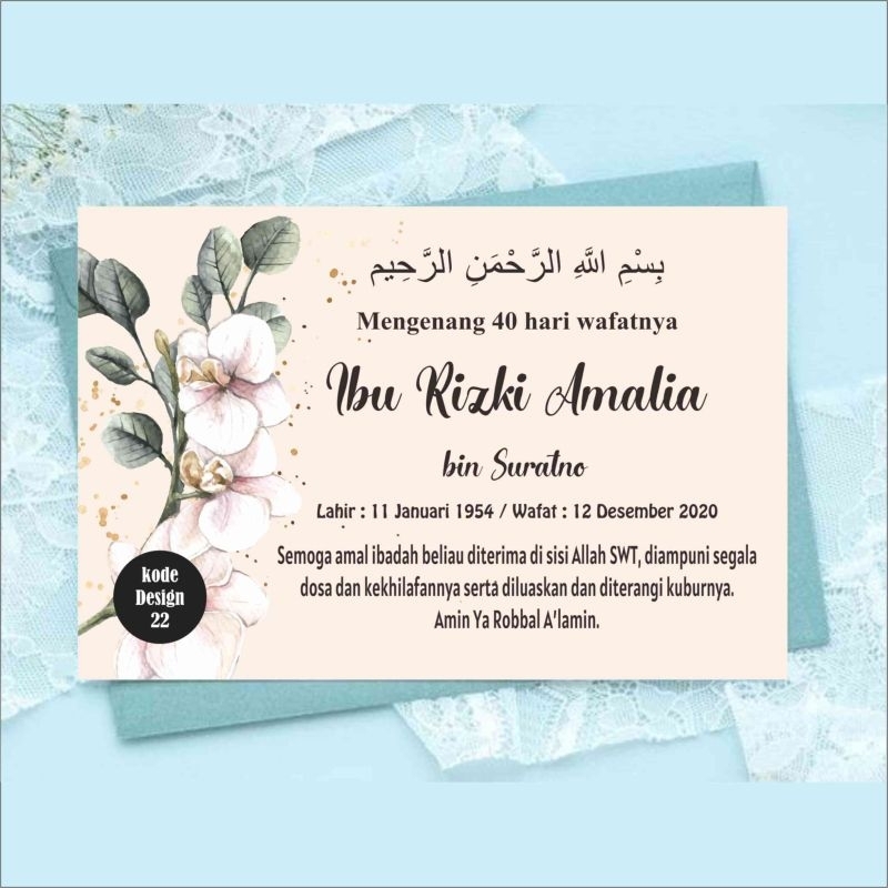 Stiker Tahlil Stiker Mengenang 7 hari 40 hari 100 hari 1000 hari 1 tahun dan lain lain bisa Kartu  M