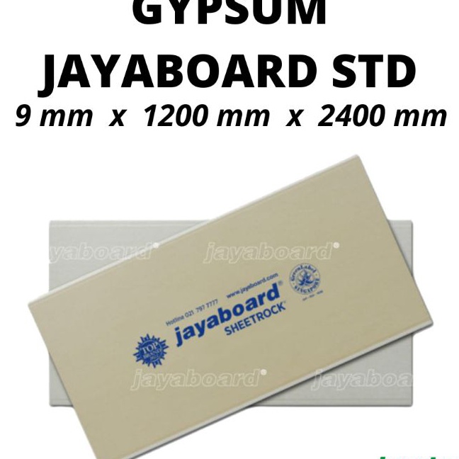 Kilat Papan Gypsum Jayaboard  Sheetrock 9mm Std