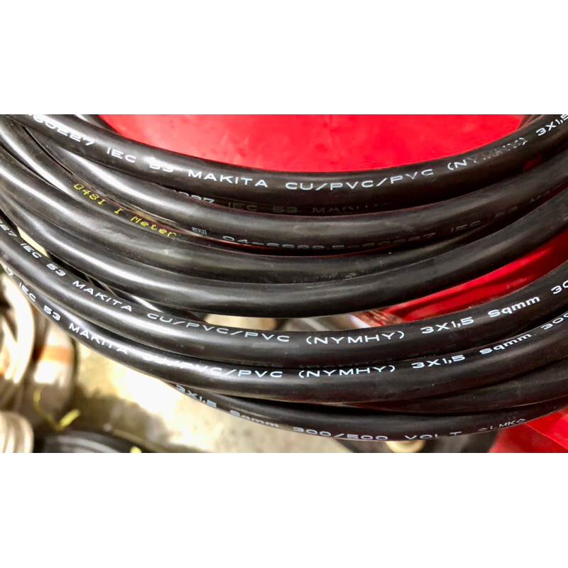 Makita Kabel Hitam Tembaga Serabut NYYHY(NYMHY) 3x1,5mm Eceran (per-meter)