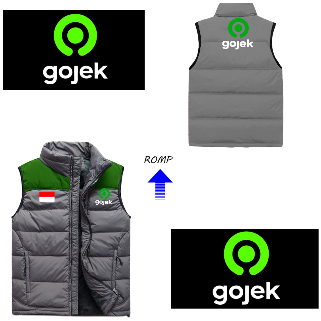 Produk Terbaru Jaket Rompi Pria Ojol Grb Rompy Gojek  Drive Rompi Motor Pria Grb 100% Ori Rompi Gr3 