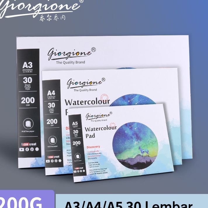 

DISCOUNT Giorgione Sketchbook Cat Air Watercolor Pad A4A5 GWB3 Buku Gambar Cat Air